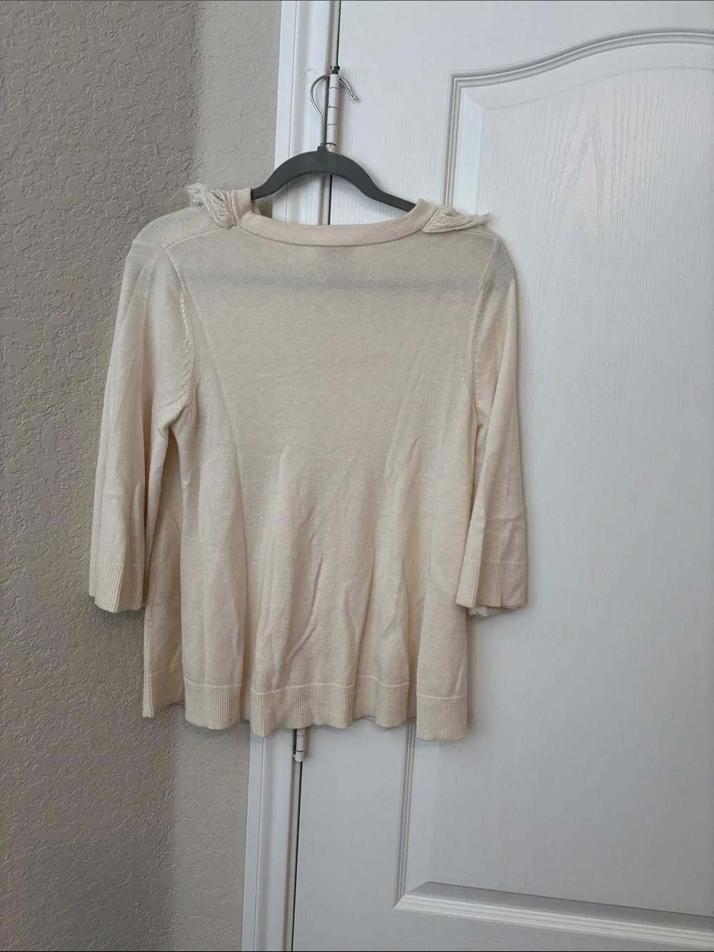 Pre-owned kate spade Cream Fringe Sweater